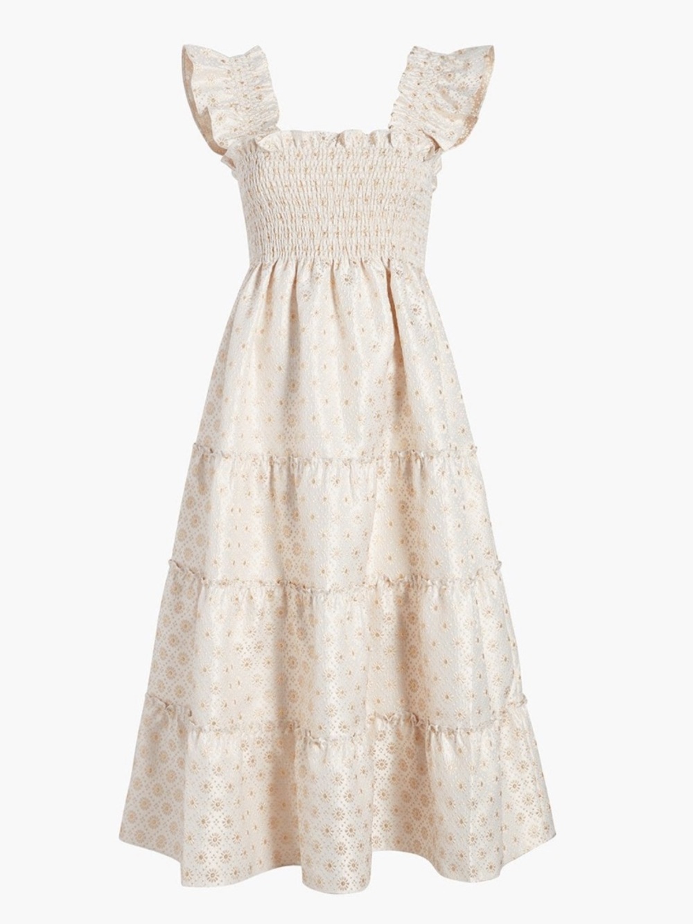 White and gold Hill House Home Ellie Nap Dress, NWOT, XS